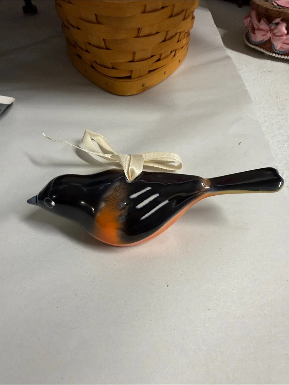 Longaberger Collectors Club Backyard Bird Oriel Black & Orange ornament for Tree